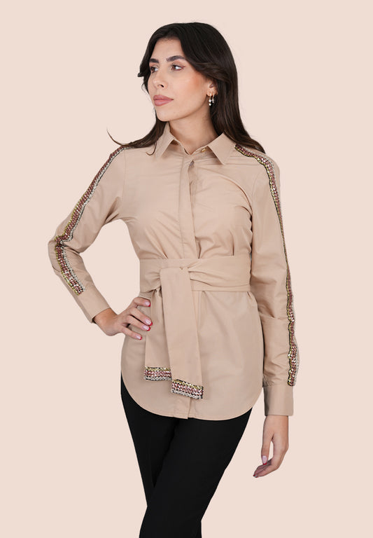 Luxe Linear Embellished Shirt