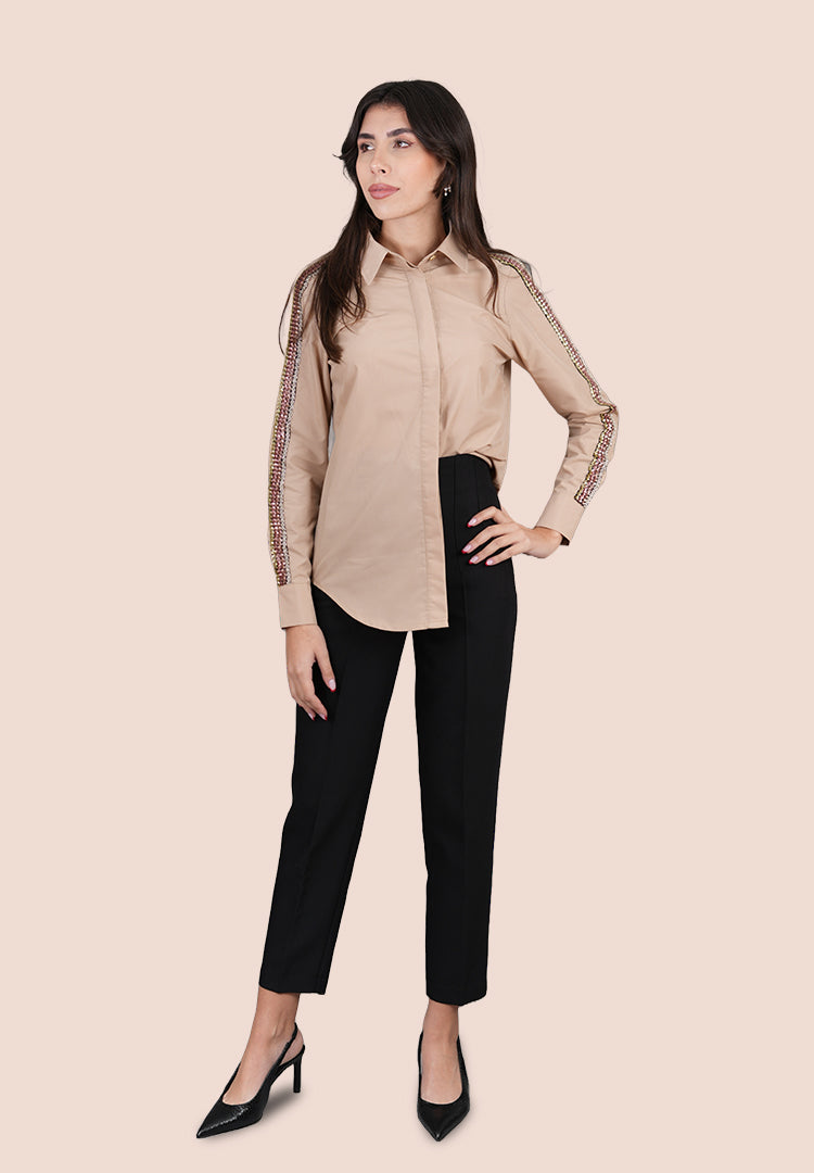 Luxe Linear Embellished Shirt