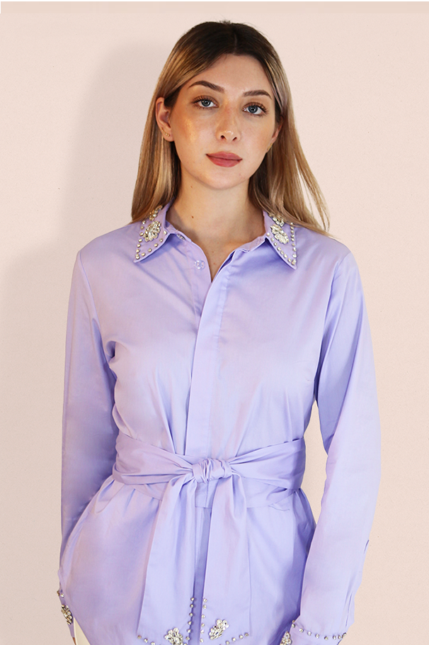 Lilac Luminescence Gemstone Blouse