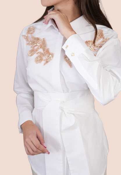 Ivory Radiance Embroidered Shirt