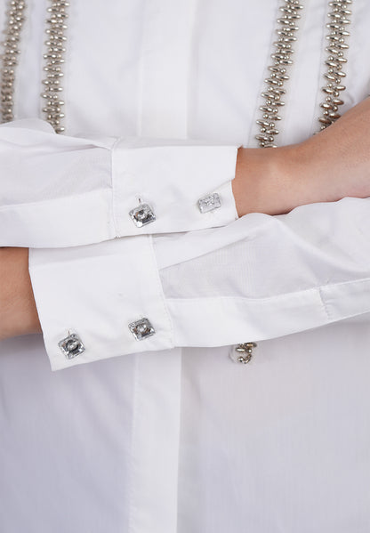 Silver Cascade Embellished Shirt