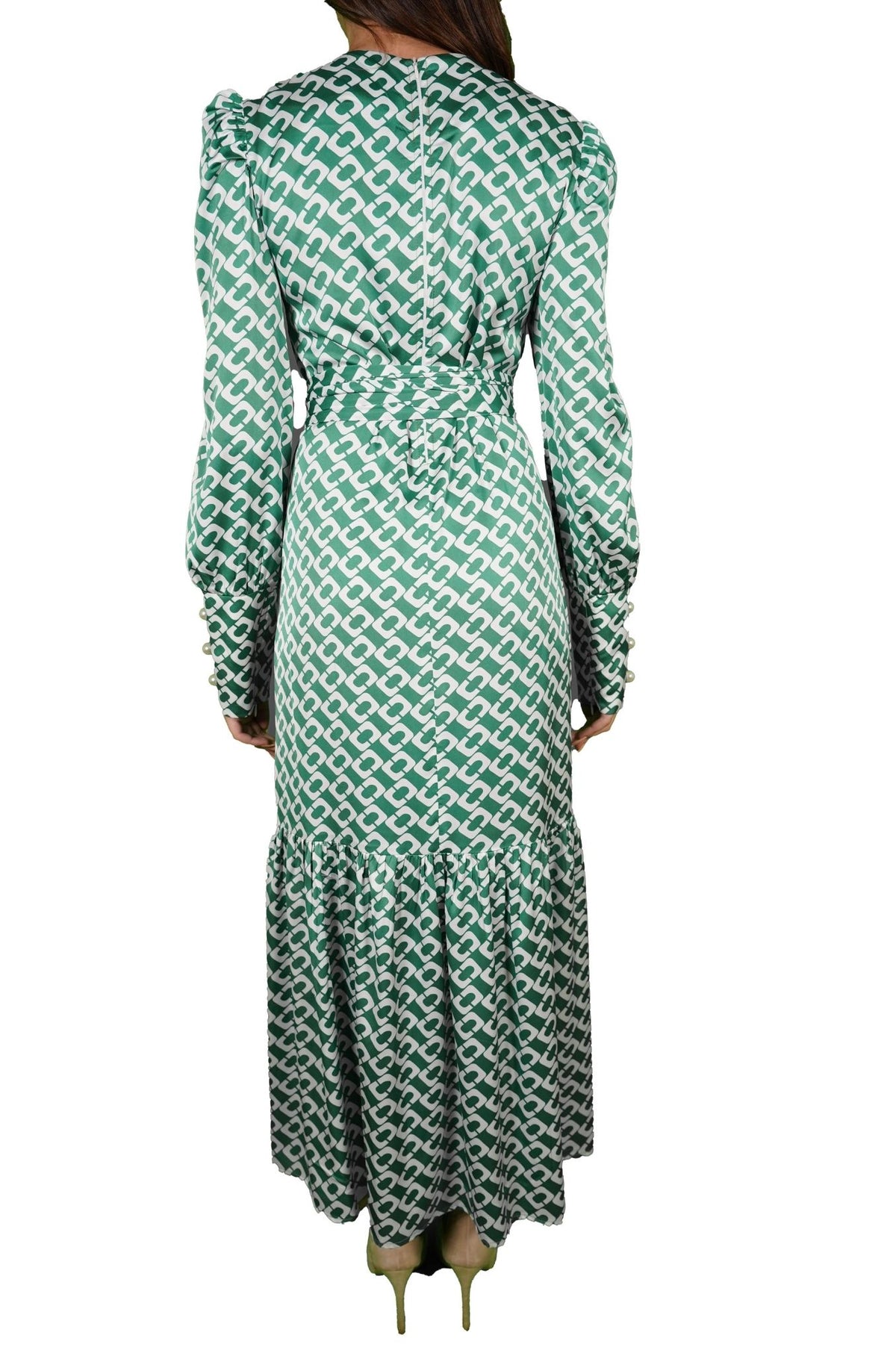 green chain dress