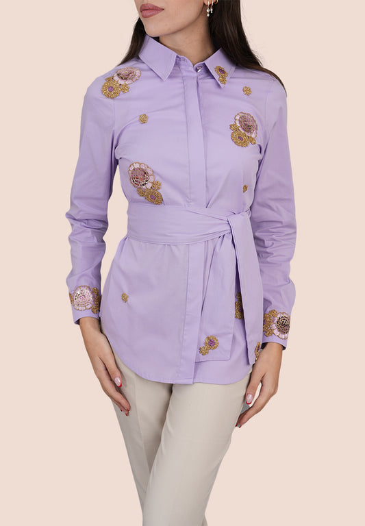 Blossom Elegance Embroidered Shirt