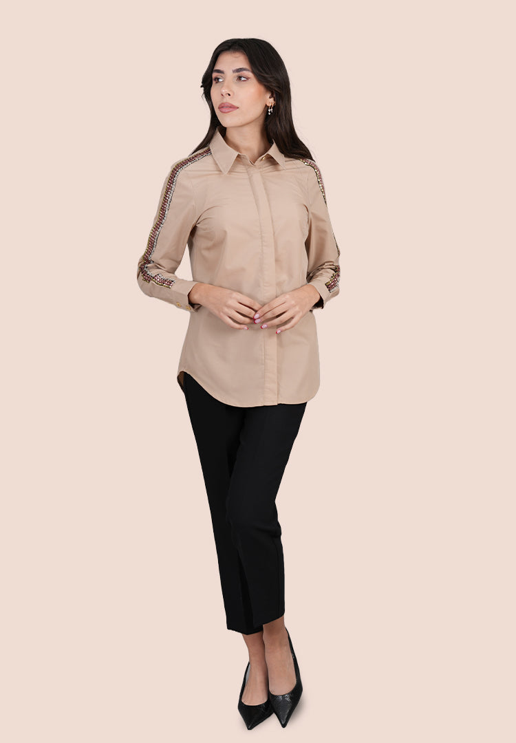 Luxe Linear Embellished Shirt