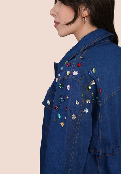 Jewel Aura Embellished Denim Jacket