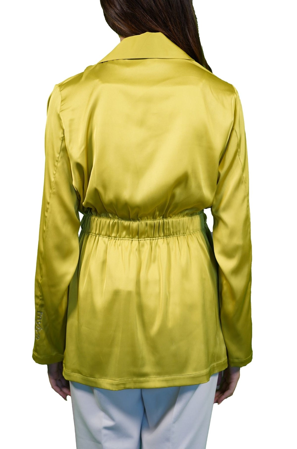 Chartreuse Chic Silk Jacke