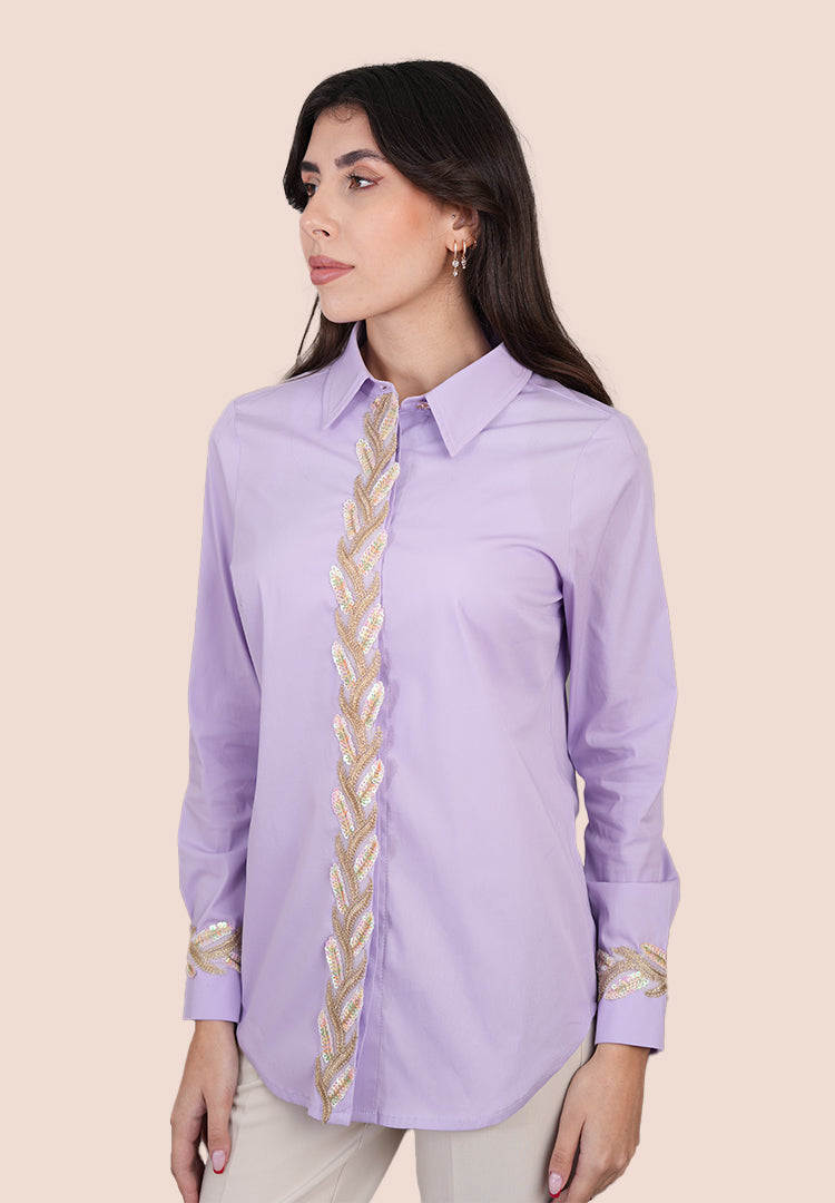 Lavender Luxe Embroidered Shirt