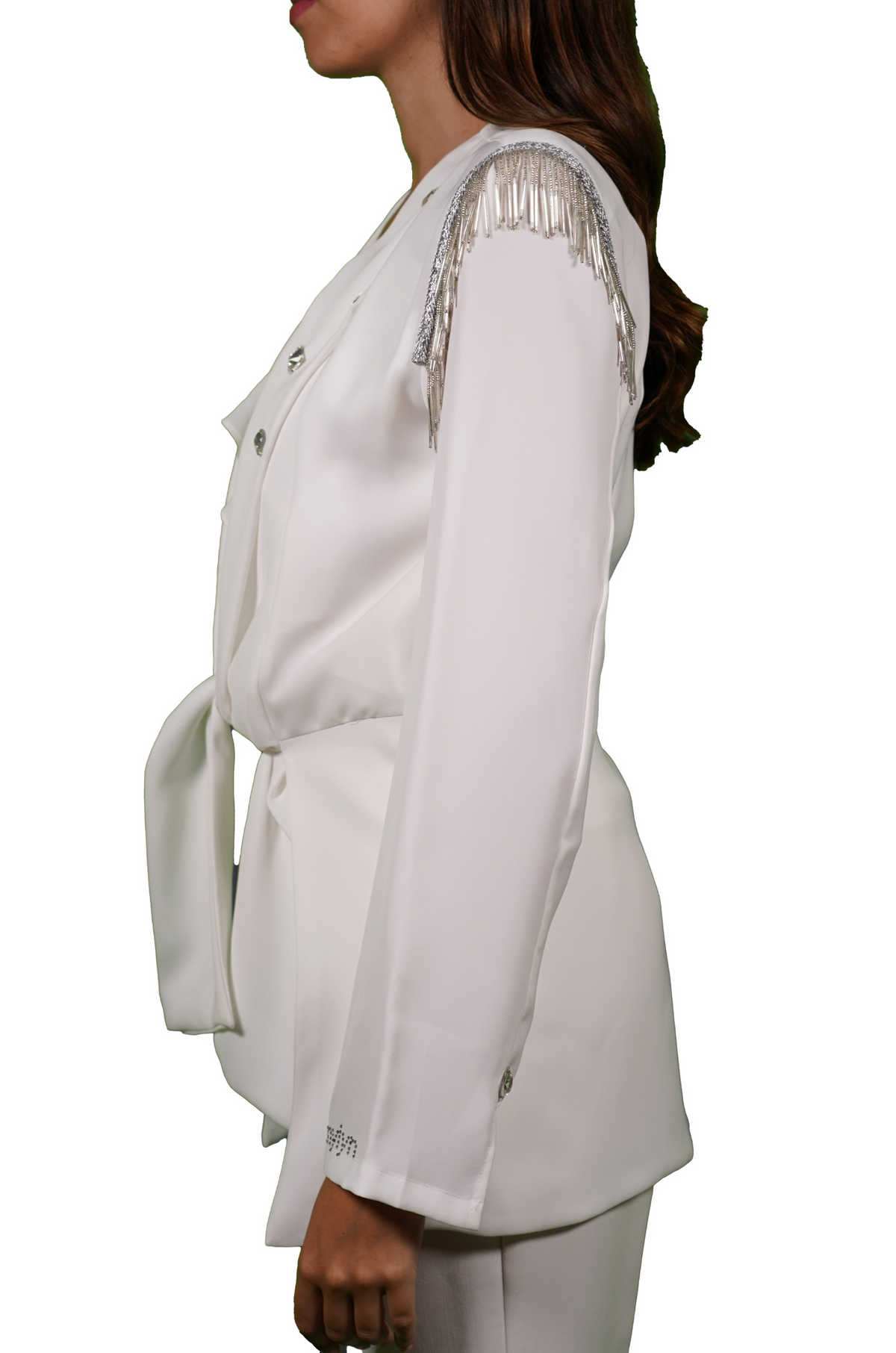 White Blazer with silver tassels