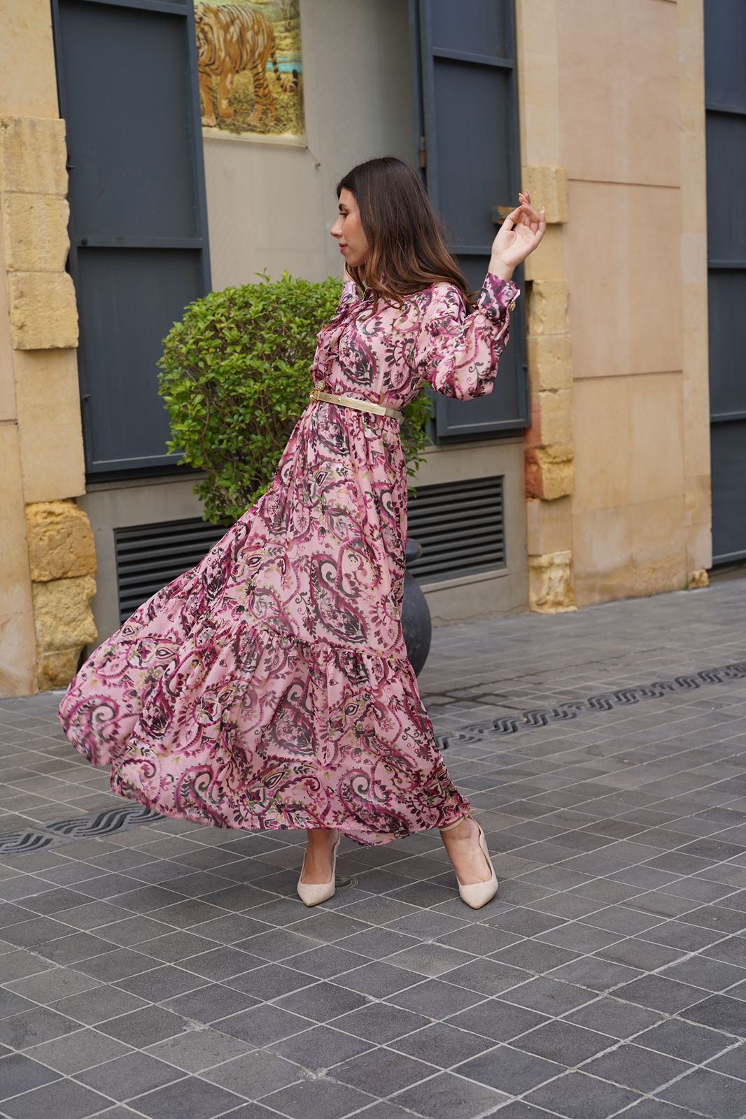 Pink bohemian dress