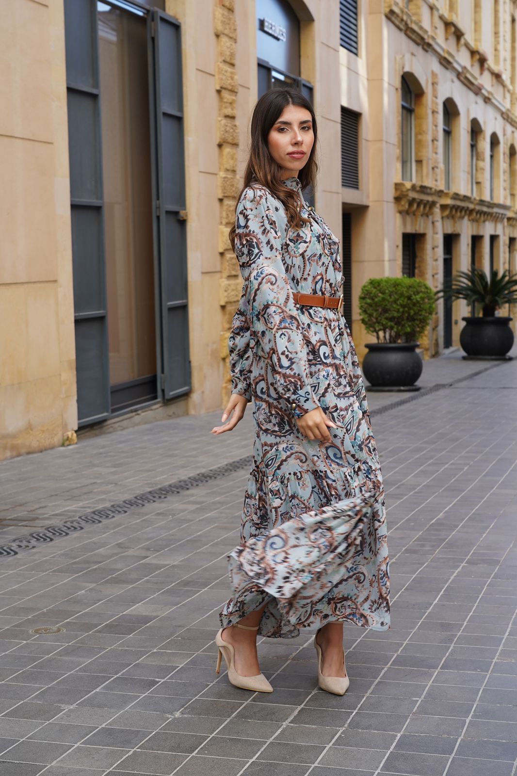 blue bohemian dress