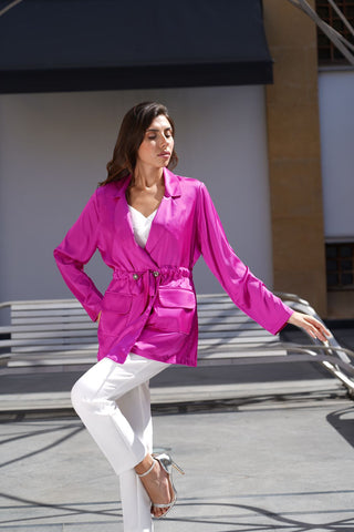 Fuchsia Fusion Belted Jacket